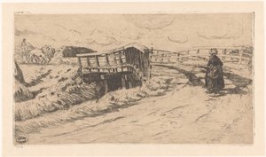 Strada di campagna con ponte da Pieter Dupont