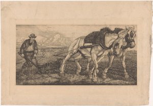 Due cavalli che arano da Pieter Dupont