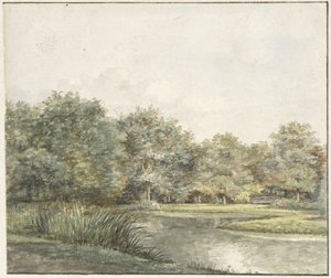 Paesaggio con alberi sull