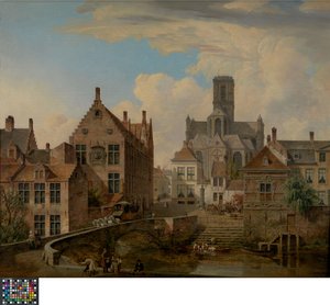 La Cattedrale di San Bavo e il Canale di Reep a Gand da Pieter Frans De Noter