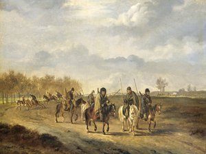 Cosacchi su una strada di campagna vicino a Bergen in Olanda Settentrionale, 1813 da Pieter Gerardus van Os