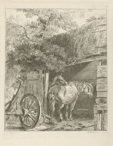 Due cavalli in una stalla da Pieter Gerardus van Os