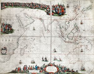 Mappa delle Indie Orientali, c.1666 da Pieter Goos