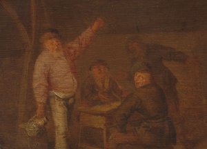 Contadini che bevono in un fienile da Pieter Hermansz. Verelst