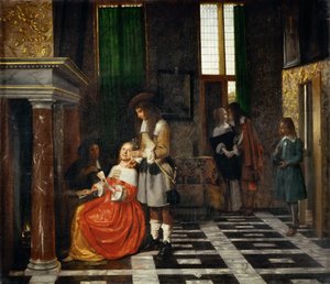 Giocatori di carte in un interno opulento