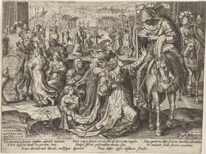Riconciliazione tra Sabini e Romani da Pieter Jalhea Furnius