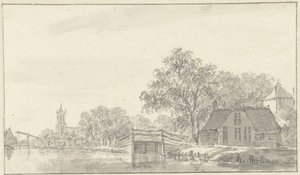 Veduta del villaggio con fiume da Pieter Jan van Liender