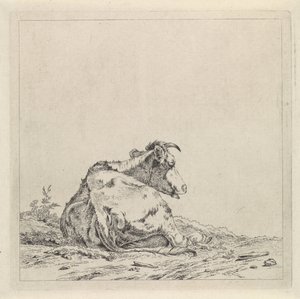 Paesaggio con mucca sdraiata da Pieter Janson