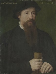Ritratto di un uomo con i suoi guanti da Pieter Jansz. Pourbus