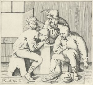 Quattro uomini attorno a un tavolo da Pieter Jansz Quast (possibly)