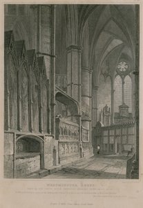 Vista della navata sud che mostra il Monumento di Sebert, Abbazia di Westminster