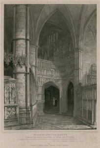 Vista dello schermo sud della Cappella di Enrico V, Abbazia di Westminster da Pieter Jansz. Quast