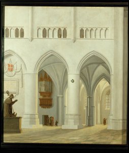 Interno della chiesa di San Bavo ad Haarlem, Paesi Bassi ... da Pieter Jansz Saenredam