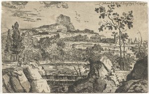 Paesaggio montuoso con cascata da Pieter Langendijk (I)