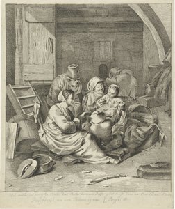 Interno con famiglia di contadini da Pieter Leonard Delfos