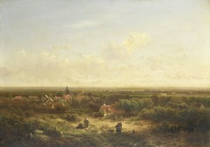Vista lontana con un villaggio