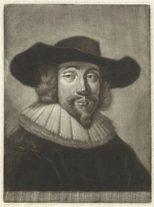 Ritratto di un uomo con cappello e colletto