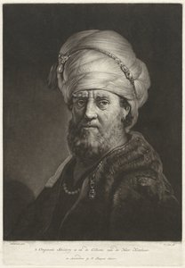 Busto ritratto di un uomo con un turbante da Pieter Louw