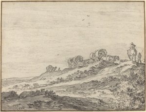 Viaggiatori sulla Cresta di una Collina da Pieter Molijn