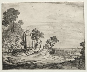 Paesaggio con contadini, 1626 da Pieter Molyn