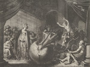 Tavola 9: Allegoria sulla discordia in Francia, da Caspar Barlaeus, Medicea Hospes, 1638 da Pieter Nolpe