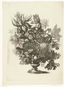 Vaso di vetro con fiori da Pieter Schenk (I)