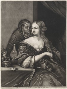 Giovane donna e una mezzana da Pieter Schenk (I)