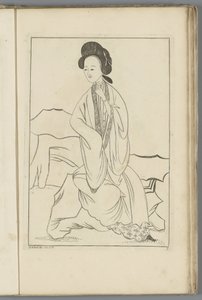 Donna cinese con la mano destra nella manica del kimono da Pieter Schenk (II) (possibly)