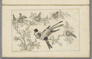 Due uccelli su un ramo fiorito
Fiori e uccelli cinesi (titolo della serie)