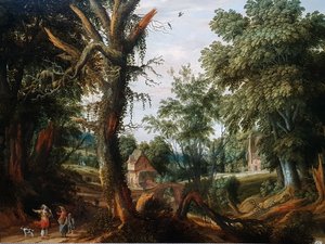 Paesaggio boscoso con figure da Pieter Stalpaert
