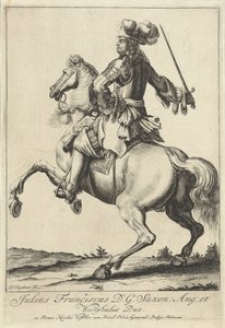 Ritratto equestre di Giulio Francesco di Sassonia-Lauenburg da Pieter Stevens (vermeld in 1689)