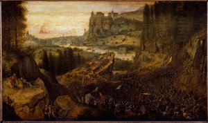 Battaglia tra Filistei e Israeliti: Saul e il suo scudiero si gettano sulla loro spada da Pieter Bruegel the Elder