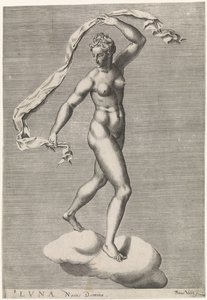 Diana come Luna su una nuvola (Luna Noctis Domina, I sette pianeti) da Pieter Valck