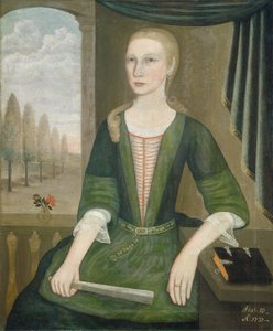 Giovane donna con un ventaglio, 1737 da Pieter Vanderlyn