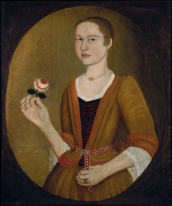 Giovane donna con una rosa da Pieter Vanderlyn