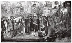 Commercio dello zucchero, Anversa, c1510-20 da Pieter Verhaert