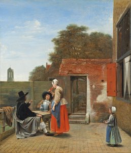 Un cortile olandese, c.1658-60 da Pieter de Hooch