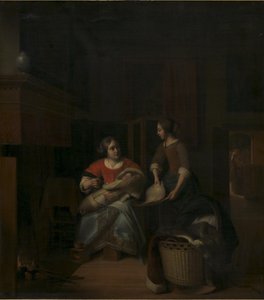 Una casalinga istruisce la sua cameriera da Pieter de Hooch