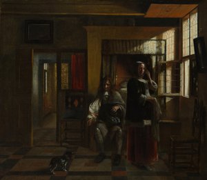 Interno con una giovane coppia da Pieter de Hooch