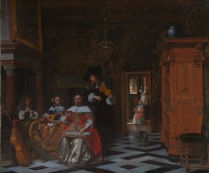 Ritratto di una famiglia che suona musica
