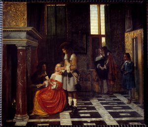 I giocatori di carte. Dipinto di Peter Hoogh (1629-1681)
