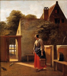La domestica nel cortile di una città olandese da Pieter de Hooch