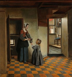 Donna con bambino in una dispensa, c.1656-60 da Pieter de Hooch