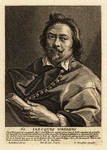 Ritratto di Jacques Jordaens, pittore, disegnatore e designer di arazzi fiammingo noto per i suoi dipinti storici, scene di genere e ritratti