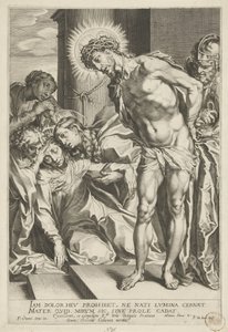 Cristo con corona di spine e Maria piangente da Pieter de Jode (I)