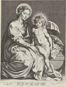 Maria con Bambino Gesù vicino alla culla