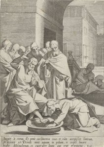 Lavanda dei piedi Passione di Cristo Passionis et resurrectionis da Pieter de Jode (I)
