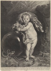 Bambino Gesù con globo crucigero