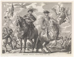 Carlo V e Ferdinando a cavallo da Pieter de Jode (II)