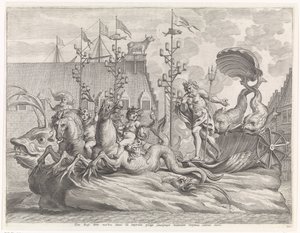 Spettacolo con il carro di Nettuno da Pieter de Jode (II)